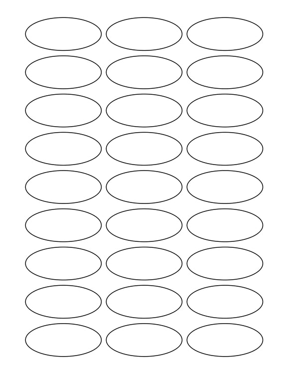 2 1/4 x 1 Oval White Label Sheet