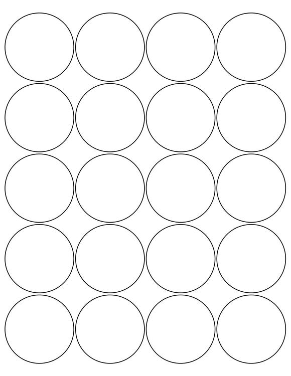 2 Diameter Round Fluorescent ORANGE Label Sheet (Bulk Pack 500 Sheets)