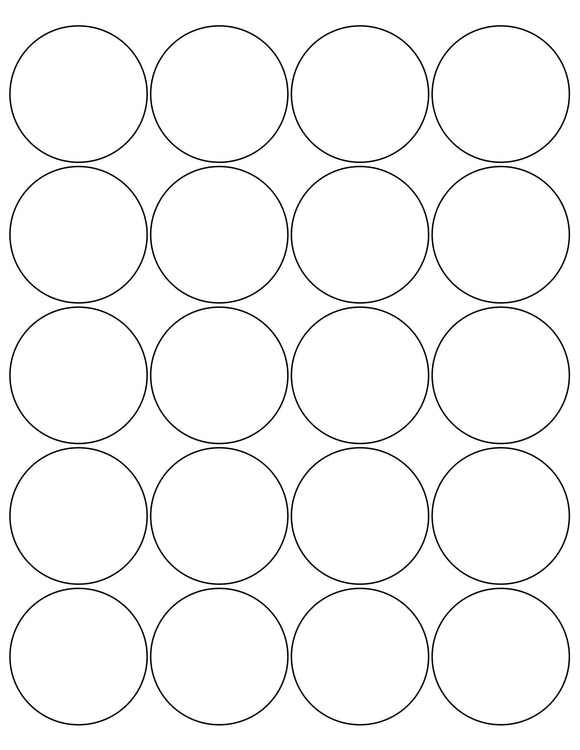 2 Diameter Round Recycled White Label Sheet