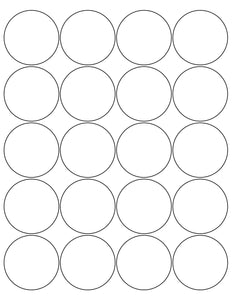 2 Diameter Round Water-Resistant White Polyester Laser Label Sheet