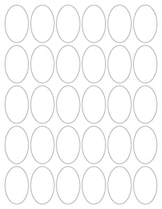 1 1/4 x 2 Oval Natural Ivory Label Sheet