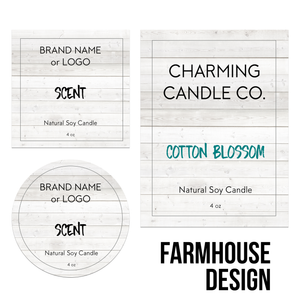 Quick Candle Label - Farmhouse Design
