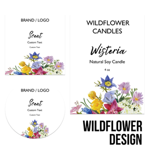 Quick Candle Label - Wildflower Design