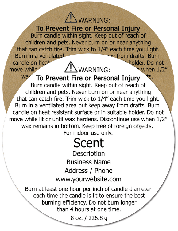 Candle Warning Label #3 - Round