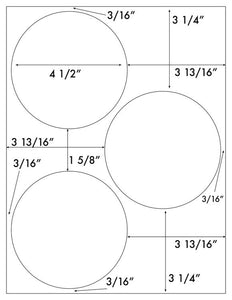 4 1/2 Diameter Round PREMIUM Water-Resistant White Inkjet Label Sheets (Pack of 250)