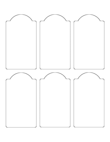 2.375 x 4.25 Dome Top Rectangle Hang Tag Sheet (Die-Cut White Cardstock)