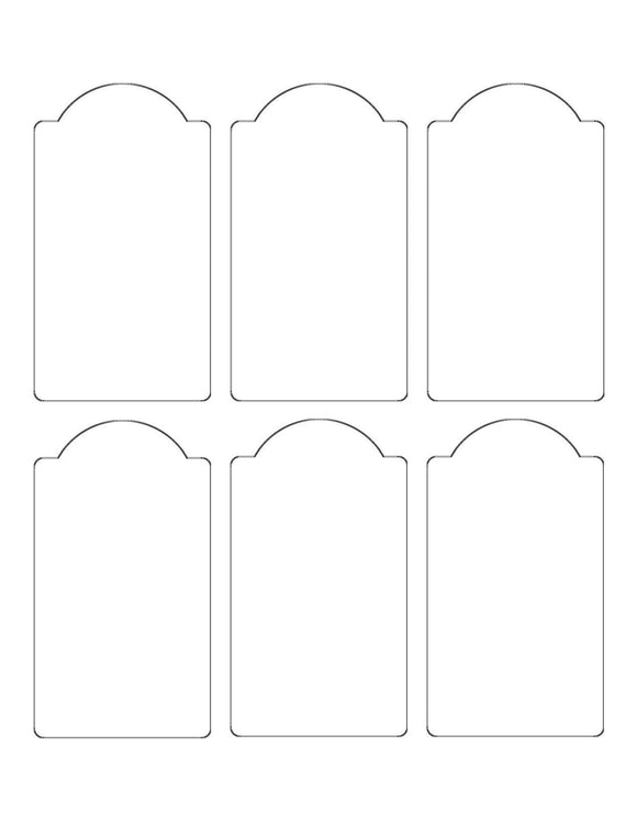 2.375 x 4.25 Dome Top Rectangle Hang Tag Sheet (Die-Cut White Cardstock)
