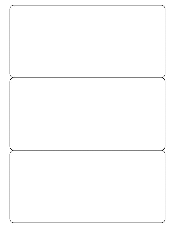 7 1/2 x 3 1/2 Rectangle White Label Sheet