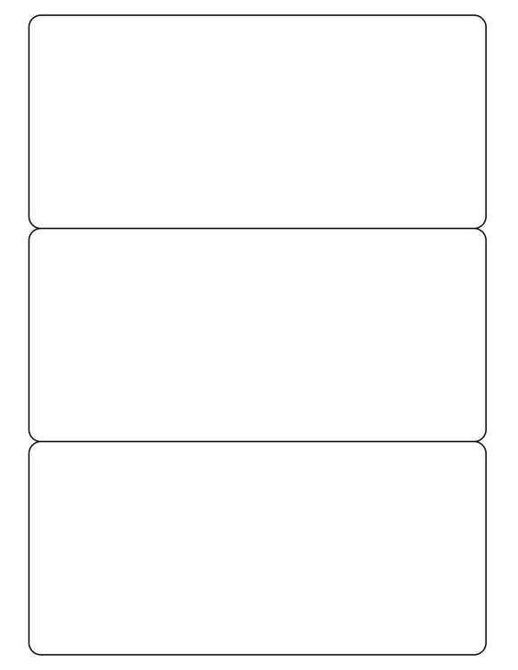 7 1/2 x 3 1/2 Rectangle Water-Resistant White Polyester Laser Label Sheet