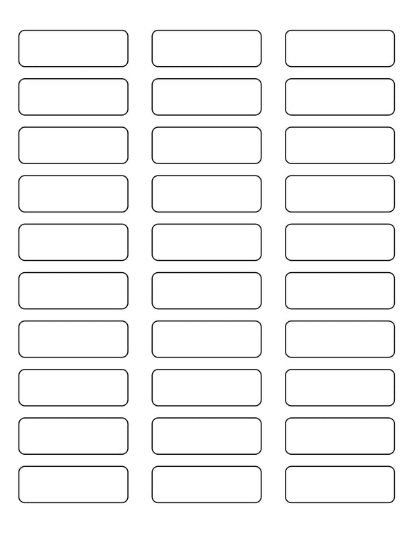 2 1/4 x 3/4 Rectangle White Label Sheet – labelsbythesheet.com