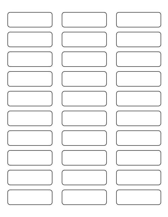 2 1/4 x 3/4 Rectangle Removable White Printed Label Sheet