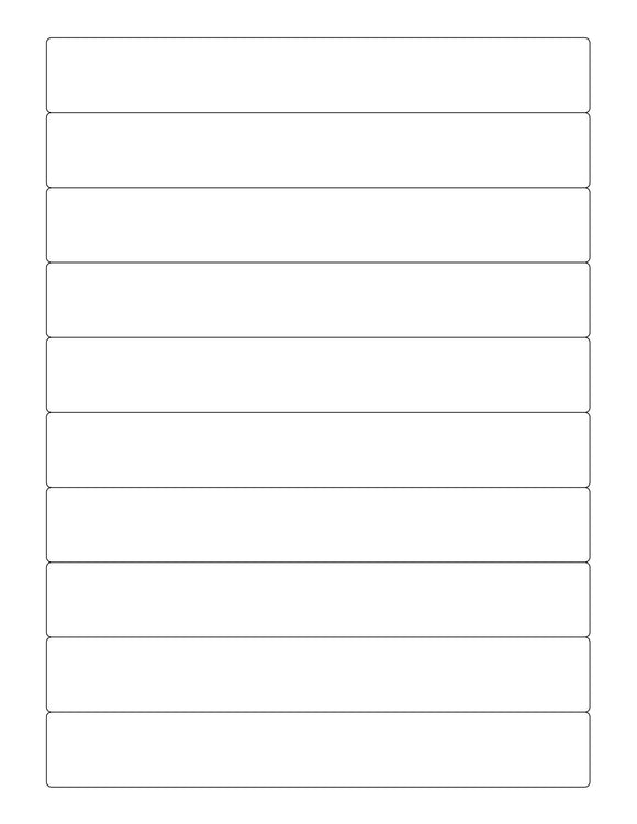 7 1/4 x 1 Rectangle Water-Resistant White Polyester Laser Label Sheet (THIN LINER)