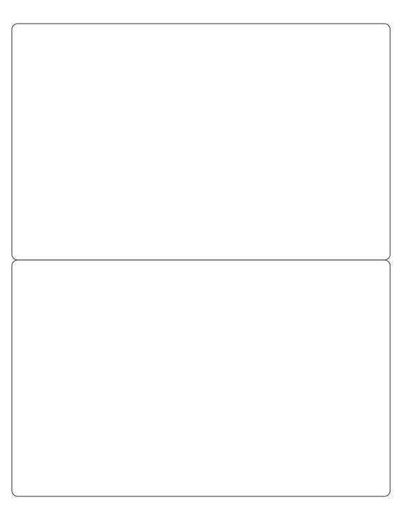 8 x 5 Rectangle White Label Sheet