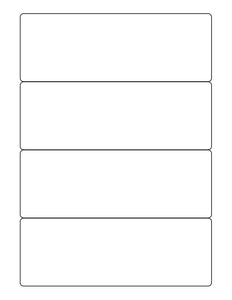 7 x 2 1/2 Rectangle White Label Sheet