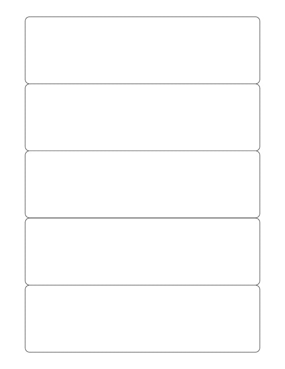 7 x 2 Rectangle White Water-resistant Polyester Printed Label Sheet ...