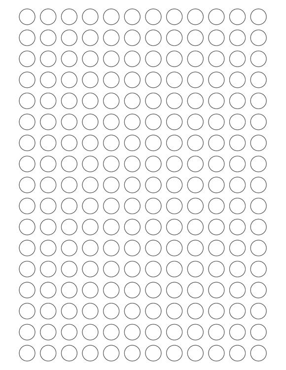 1/2 Diameter Round PREMIUM Water-Resistant White Inkjet Label Sheets (Pack of 250)
