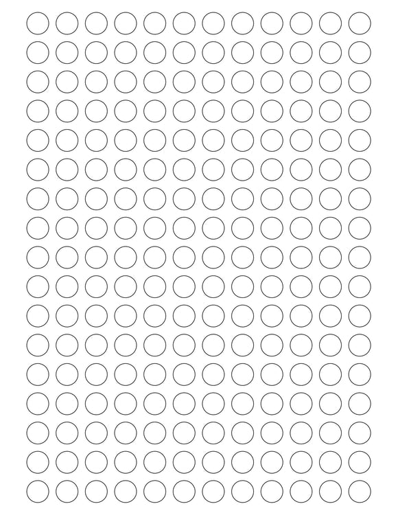 1/2 Diameter Round White Photo Gloss Inkjet Label Sheet