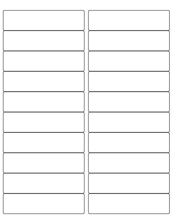 4 x 1 Rectangle Recycled White Label Sheet (Rounded Corners)