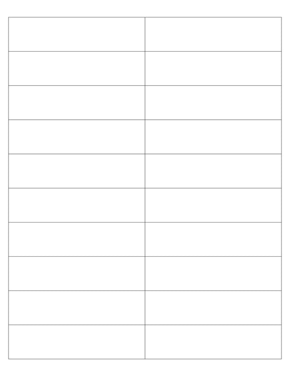 4 x 1 Rectangle White Label Sheet (Square Corners)