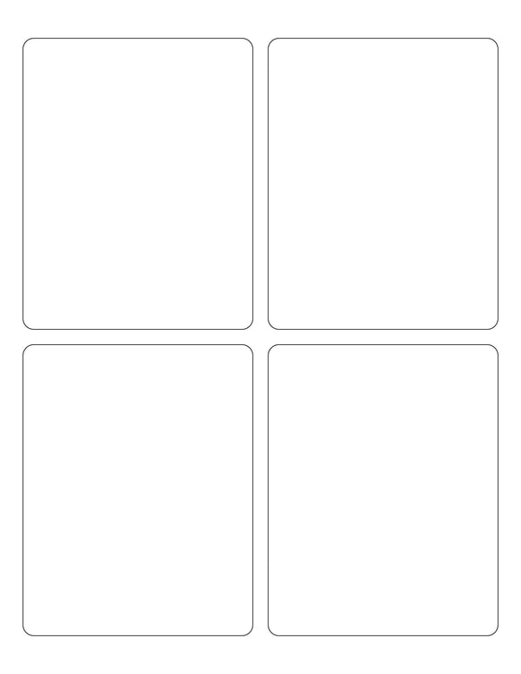 3 3/4 x 4 3/4 Rectangle White High Gloss Printed Label Sheet