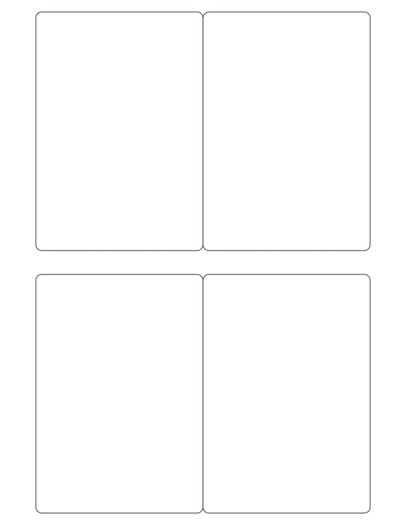 Rectangle Silver Labels 3 1/2 x 5 Rectangle Silver Foil Printed Label Sheet (horiz gutter ...