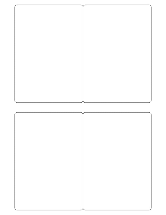 3 1/2 x 5 Rectangle White Printed Label Sheet (horiz gutter)