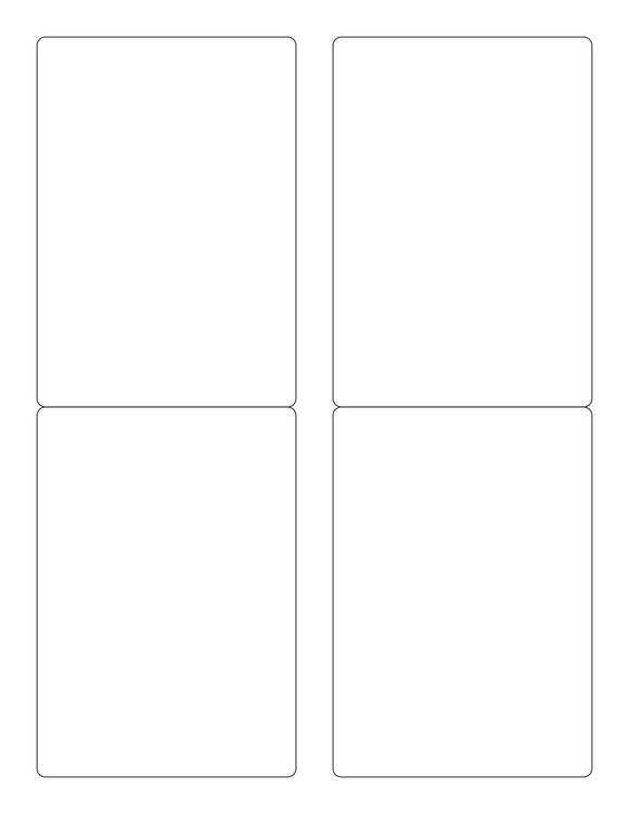 3 1/2 x 5 Rectangle White High Gloss Printed Label Sheet (vert gutter)