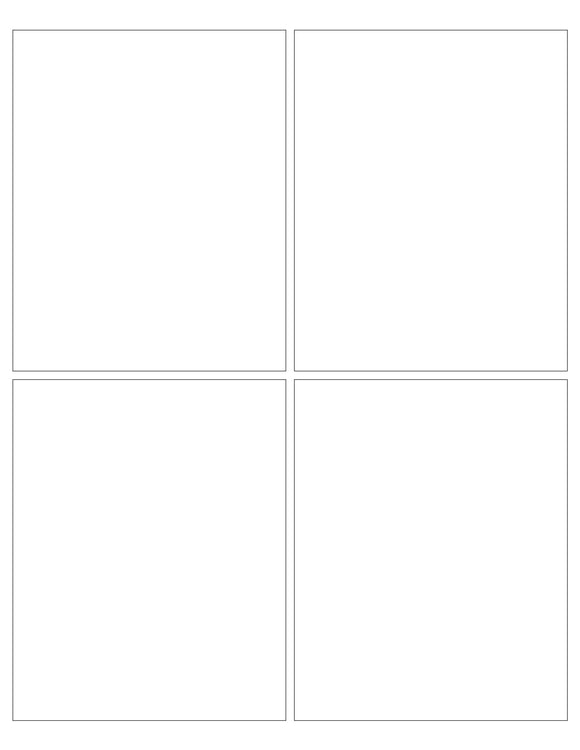 4 x 5 Rectangle White Label Sheet (Square Corners)