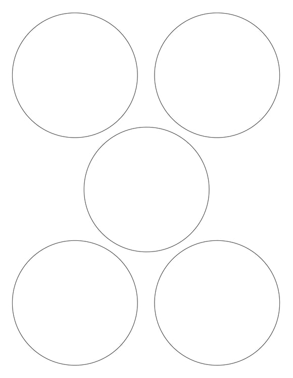 3 5/8 Diameter Round Khaki Tan Printed Label Sheet