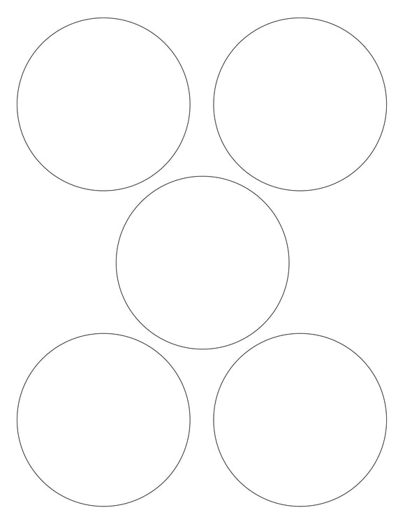 3 5/8 Diameter Round White Label Sheet