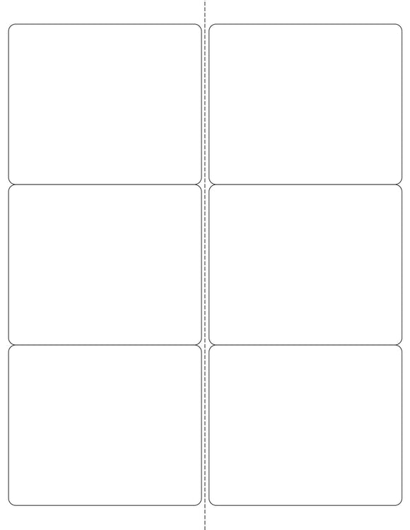 4x3 Rounded Rectangle 4 x 3 1/3 Rectangle Removable White Printed Label Sheet (Rounded Corne ...