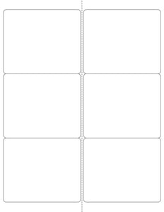 Rectangle Silver Labels 4 x 3 1/3 Rectangle Silver Foil Printed Label Sheet (Rounded Corners w ...