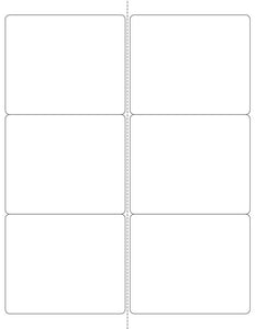 4 x 3 1/3 Rectangle Fluorescent RED Label Sheet (Bulk Pack 500 Sheets) (Rounded Corners w/ Perfs)