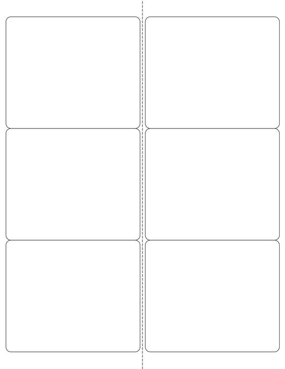 4 x 3 1/3 Rectangle Fluorescent RED Label Sheet (Bulk Pack 500 Sheets) (Rounded Corners w/ Perfs)