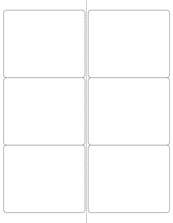 4x3 Rounded Rectangle 4 x 3 1/3 Rectangle Recycled White Printed Label Sheet (Rounded Corner ...