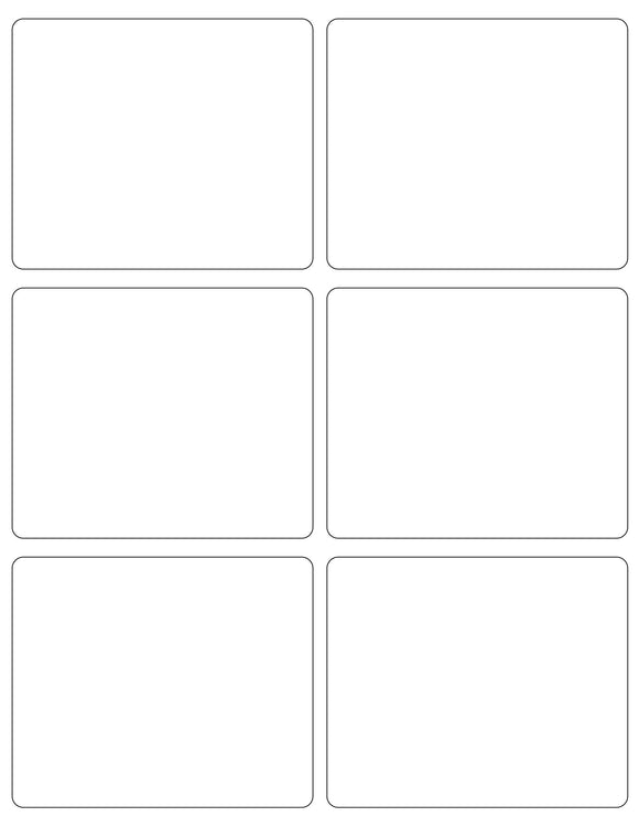 4 x 3 1/3 Rectangle All Temperature White Printed Label Sheet w/ Gutters