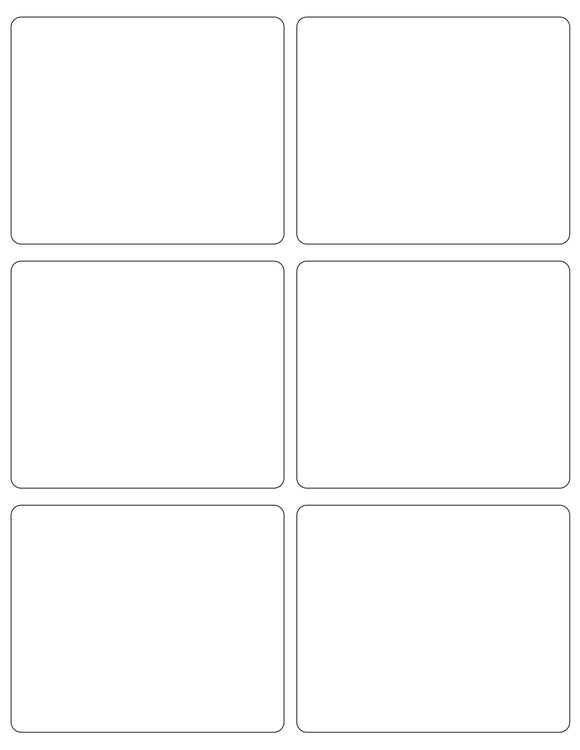 4 x 3 1/3 Rectangle White Label Sheet w/ Gutters