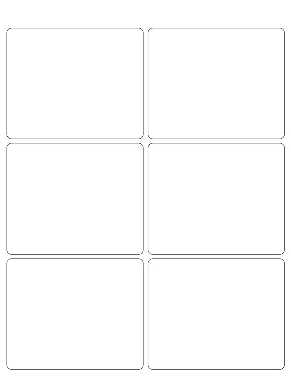 4 x 3 1/4 Rectangle White Label Sheet