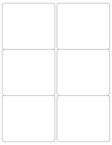 4 x 3 1/2 Rectangle White Label Sheet