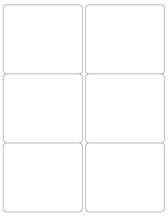 4 x 3 1/2 Rectangle Removable White Printed Label Sheet ...