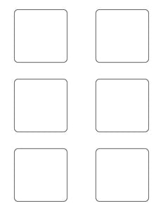 2 3/4 x 2 3/4 Square White Label Sheet
