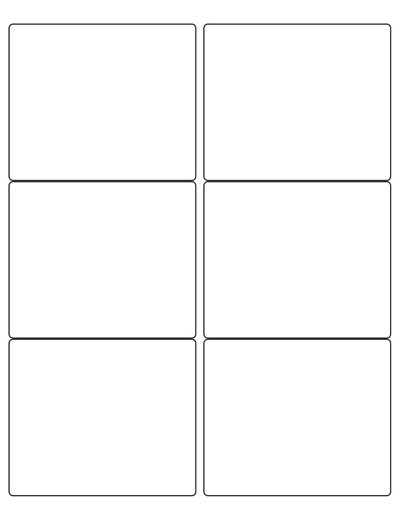 4x3 Rounded 4 x 3 1/3 Rectangle Natural Ivory Label Sheet (Rounded Corners ...