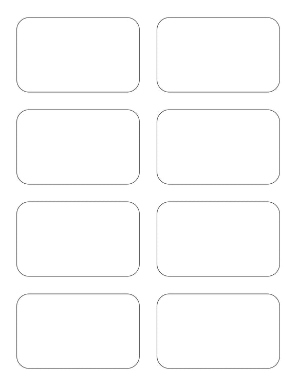 3 1/2 x 2 1/8 Rectangle White Photo Gloss Inkjet Label Sheet