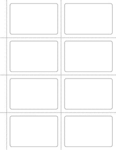 3 1/2 x 2 1/4 Rectangle White Label Sheet (w/ perfs)