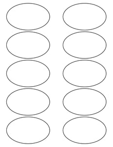 3 1/4 x 2 Oval Natural Ivory Label Sheet