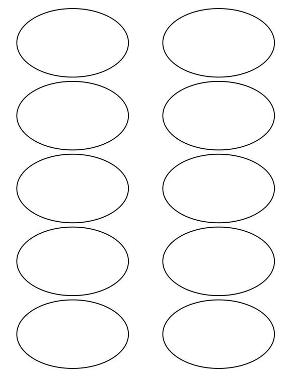 3 1/4 x 2 Oval Natural Ivory Label Sheet