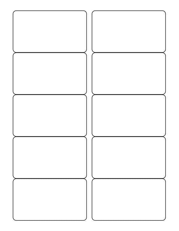3 1/2 x 2 Rectangle White Label Sheet (rounded corners)