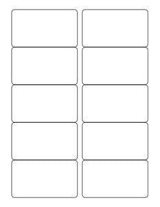 3 1/2 x 2 Rectangle Natural Ivory Label Sheet (rounded corners)