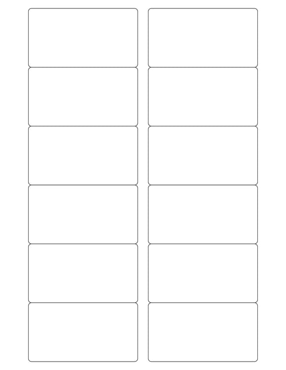 3 1/4 x 1 3/4 Rectangle Removable White Printed Label Sheet