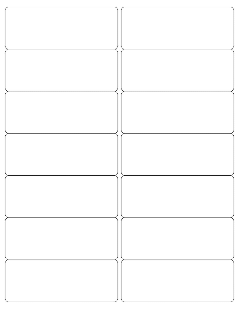 4 x 1 1/2 Rectangle White High Gloss Printed Label Sheet ...